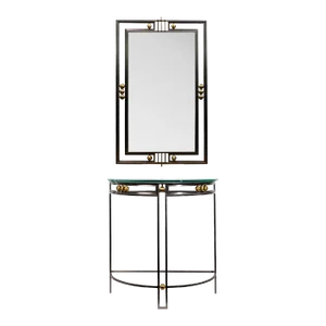 1970s Fredrick Ramond Mirror and Console Table
