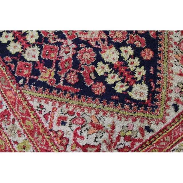 Navy Blue 1920s Vintage Persian Hamedan Area Rug For Sale - Image 8 of 11