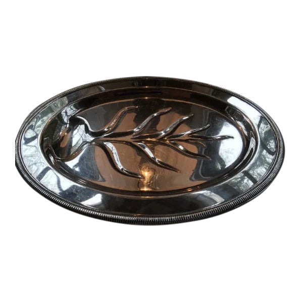 1970s Footed Silver Plated Tray For Sale