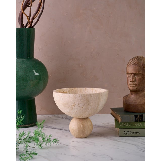 The "Lane" Circle Bowl by Montana Labelle is a sculptural decorative bowl and catchall crafted from natural marble....