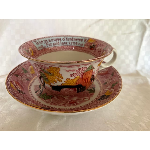 Mid 19th Century Hand Painted Staffordshire Oversized Cup and Saucer For Sale - Image 14 of 17