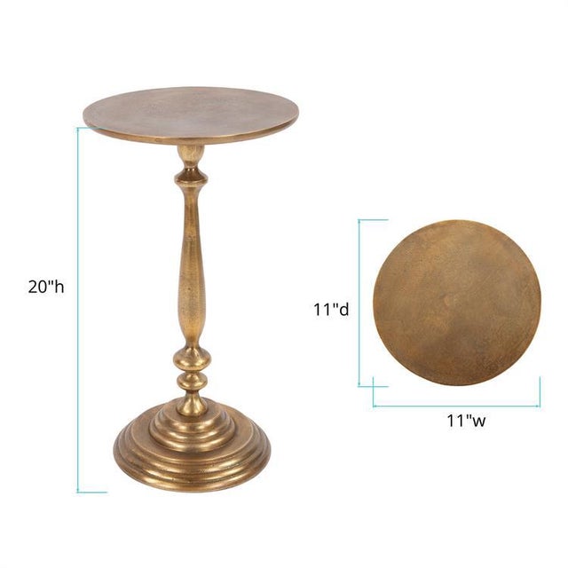 Metal Candlestick Brass Martini Table from Kenneth Ludwig Chicago For Sale - Image 7 of 8