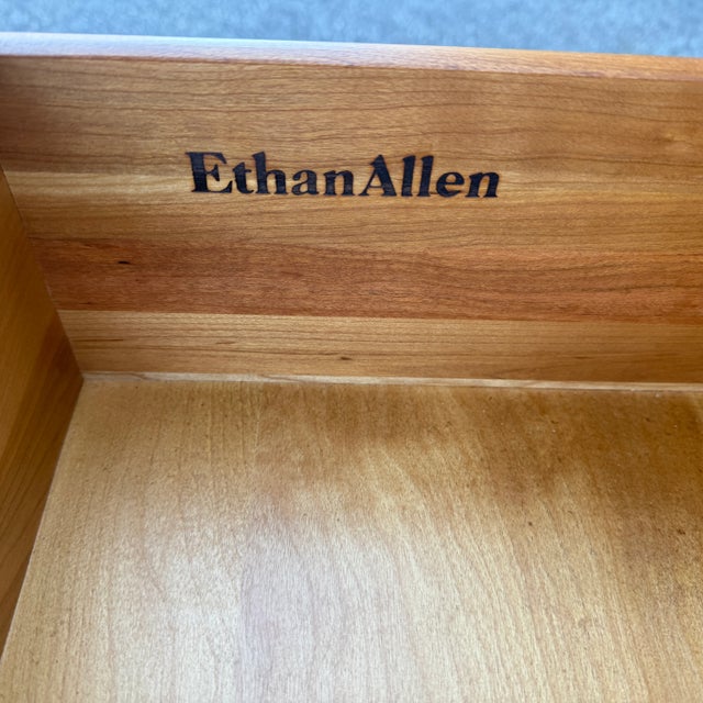 1980s Ethan Allen Country French Solid Birch 6 Drawer Highboy Armoire Dresser (26-5305 Fruitwood) For Sale - Image 10 of 18