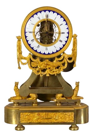 French Directory Bronze Skeleton Clock, 1795