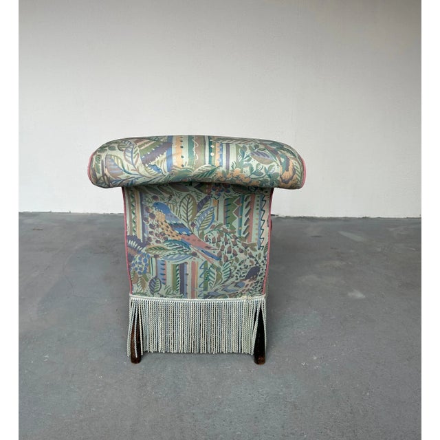 French Scrolled Back Napoleon III Slipper Chair With Fringe For Sale In New York - Image 6 of 11