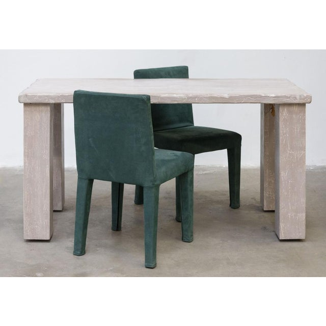 Wood Artisan Table in Patinated Dove Gray Fir, 2010s For Sale - Image 7 of 8