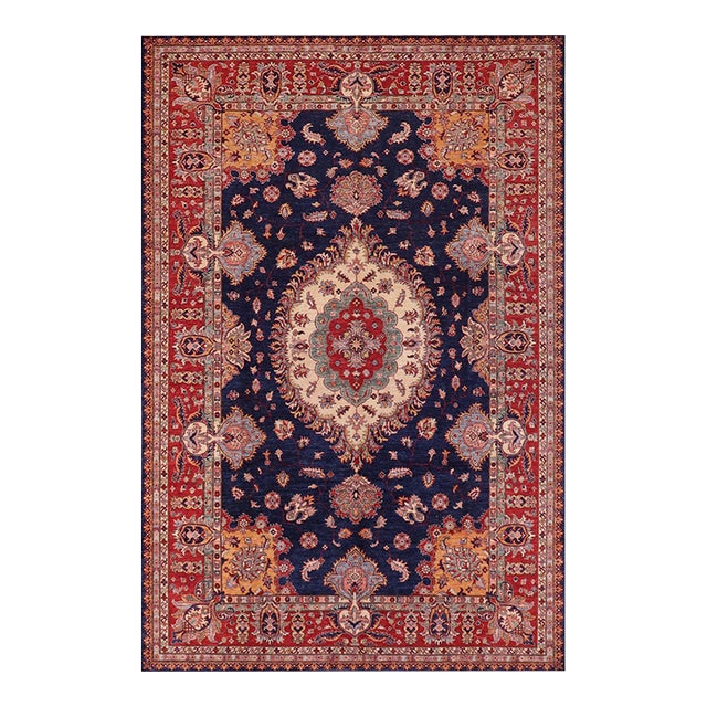 Boho Chic Super Kazak Blue/Red Wool Rug - 8'9'' X 12'4'' For Sale