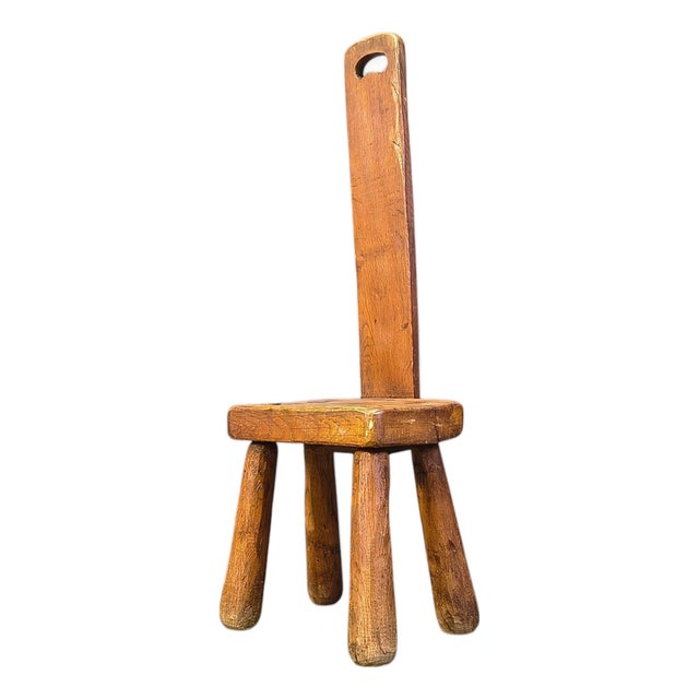 Vintage Brutalist High Back Chair, 1960s For Sale