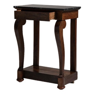 19th Century France Deep Ebony Black Ebonized Pedestal Side Table For Sale