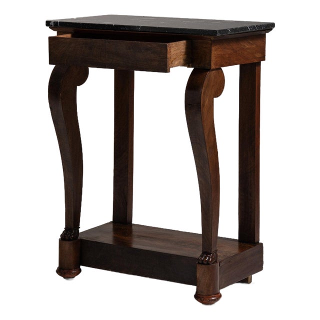 19th Century France Deep Ebony Black Ebonized Pedestal Side Table For Sale