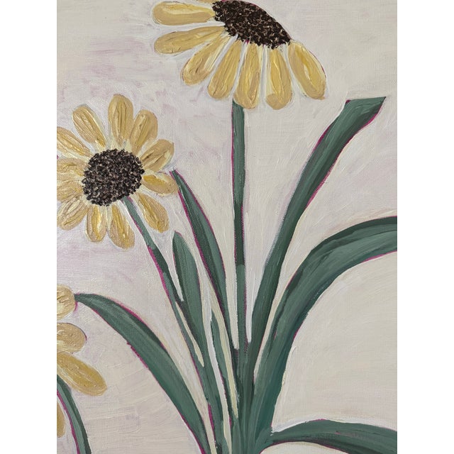 Modern Abstract Folk Art Floral Acrylic Painting, “Tennessee Blooming 2,” Professional Stretched Canvas On Wood Frame,...