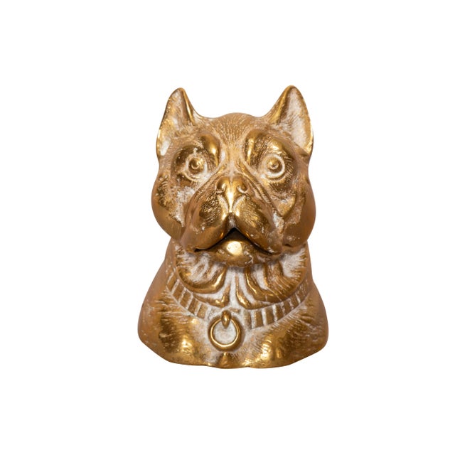Victorian Victorian Brass Inkwell in the Form of a Terrier For Sale - Image 3 of 11