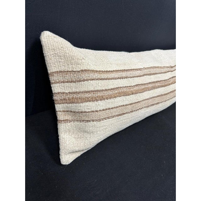 Turkish Hemp Pillow Cushion Natural Beige Brown Cushion Cover 14"x40" #30451 Enhance your home decor with our Kilim Pillow...
