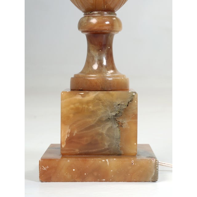 Stone Alabaster Hand-Carved Lamp For Sale - Image 7 of 11