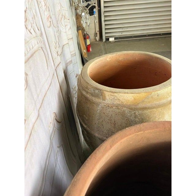 Pair of Antique Mediterranean Terracotta Storage Jars With Weathered Patina For Sale - Image 12 of 12