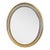 Oval Cream and Gold Leaf Wall Mirror For Sale