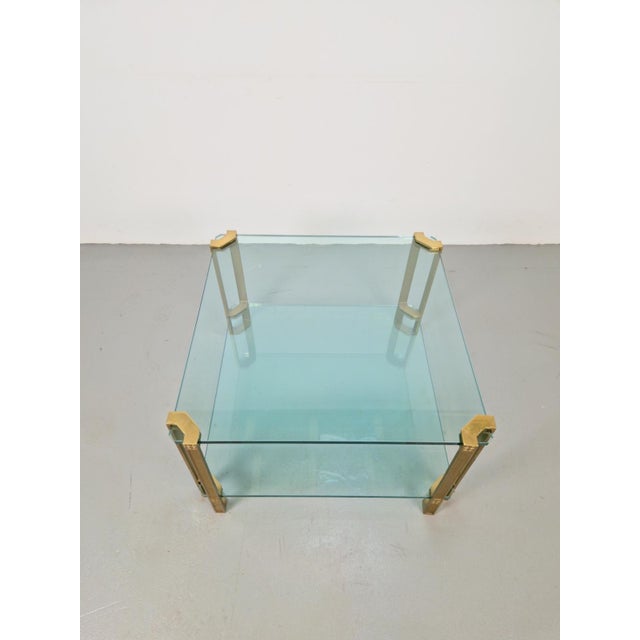Regency Model T24 Coffee Table in Brass and Glass by Peter Ghyczy, 1970s For Sale - Image 4 of 15