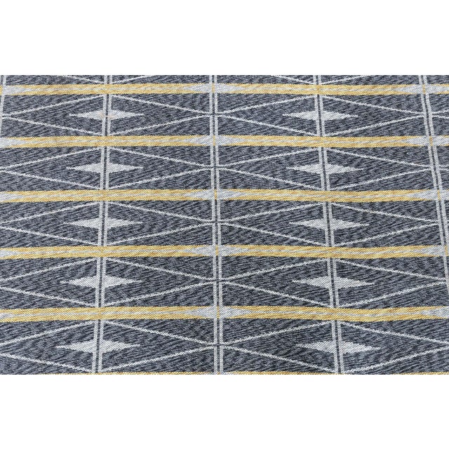 Gray Doris Leslie Blau Scandinavian Vintage Geometric Gray Flatweave Rug Double-Sided For Sale - Image 8 of 10