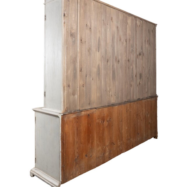 19th Century Large Swedish Bookcase Cabinet With Glass Doors For Sale - Image 12 of 12