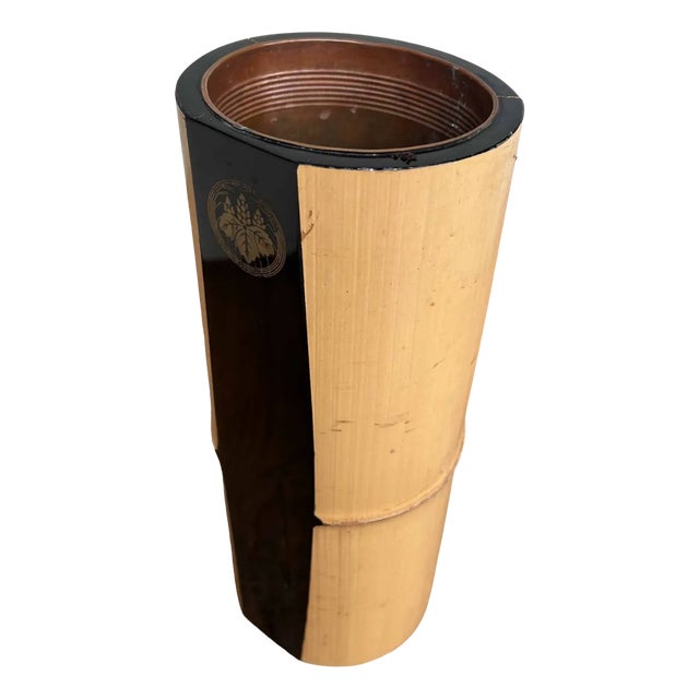 Shōwa Era Lacquered Bamboo Ikebana Vase, Japan, 1950s For Sale