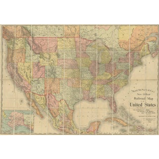 Antique Railroad Map of the United States by Rand, McNally & Co., 1900 For Sale