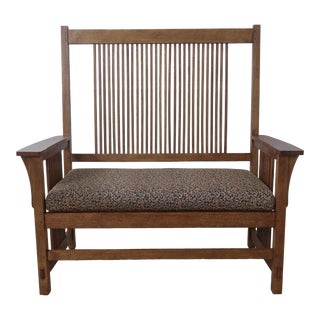 Stickley Mission Oak Prairie Style Settee For Sale
