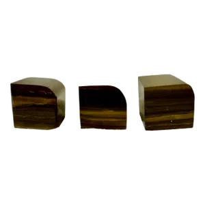1970s Group of 3 Natural Striated Polished Petrified Wood Objet D 'Art - Set of 3