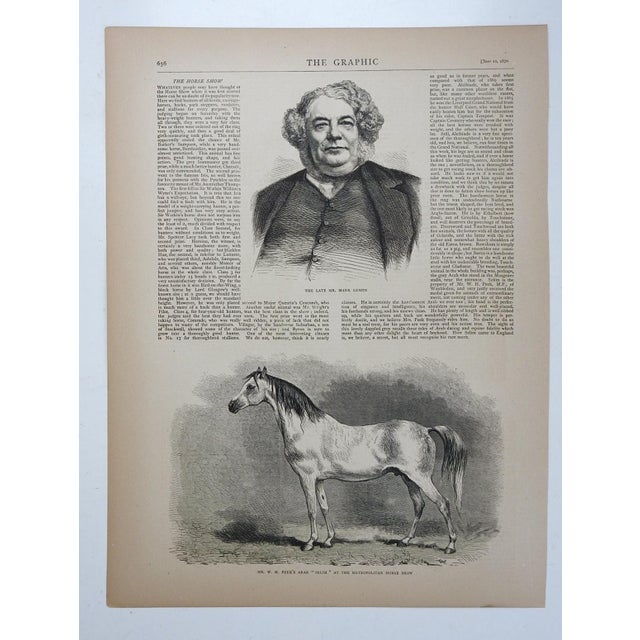 1870 engraving on tan paper of the Arabian stallion Selim. Published with article on the Metropolitan Horse Show in The...