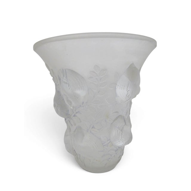 Rene Lalique France St Francois Frosted Crystal Bird Vase For Sale - Image 12 of 18