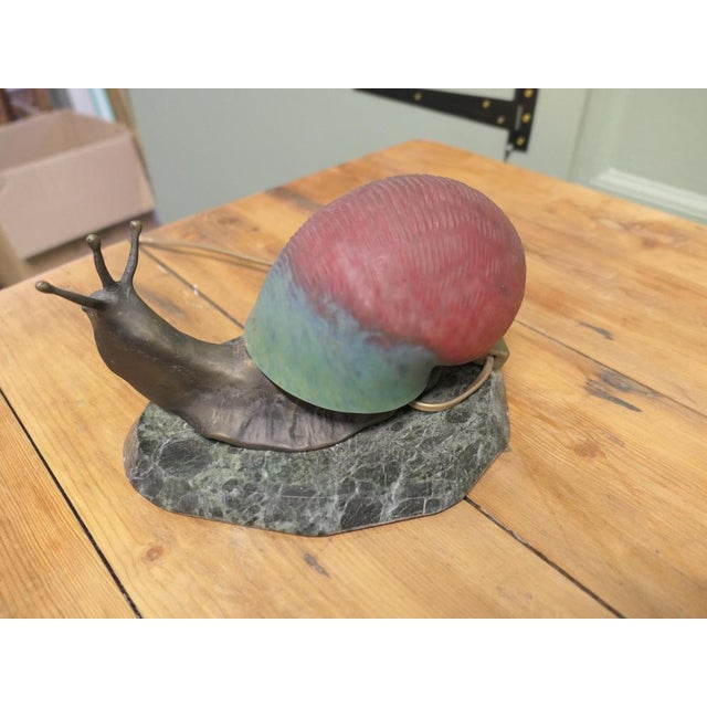 Stone Bronze and Marble Table Lamp, 1930 For Sale - Image 7 of 8