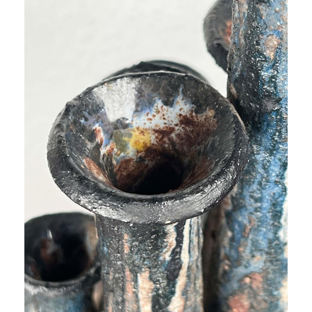 Large Mid-Century Modern Brutalist German Studio Pottery Chimney Vase from Gerhard Liebenthron, 1974 For Sale - Image 17 of 18