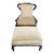 Country French Wood Frame Club Chair & Ottoman For Sale