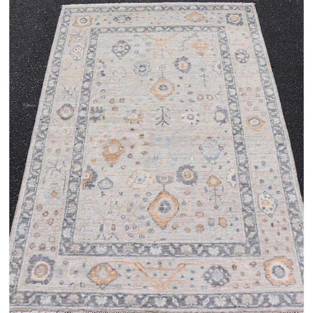Sand Oushak Rug by Keivan Woven Arts, Hand-Knotted Wool, Afghan, 3'11 X 6'0 For Sale - Image 8 of 12