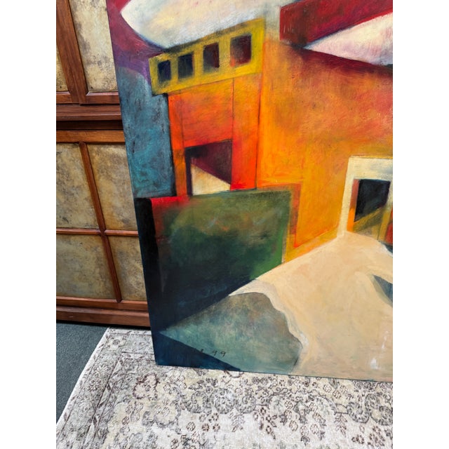 Katherine Dunn Giacometti Courtyard Oil Painting, Circa 1999 For Sale - Image 12 of 12