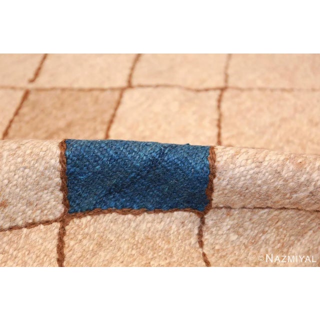 Brown Nazmiyal Collection Mid Century Modern Swedish Geometric Kilim Area Rug For Sale - Image 8 of 10