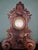 This black forest style clock holder have a structural completely wood with carved Fox & Bird. Stones carved castlle...