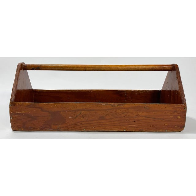 Antique handmade primitive wood toolbox caddy with handle. Wonderful patina. Very versatile and solid piece. Great for...