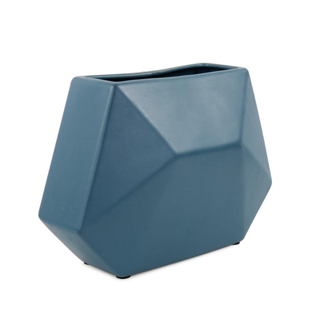 The Brassa Vessels, Short - Finished in a deep rich teal, these geometrically shaped vessels are perfectly on today's...