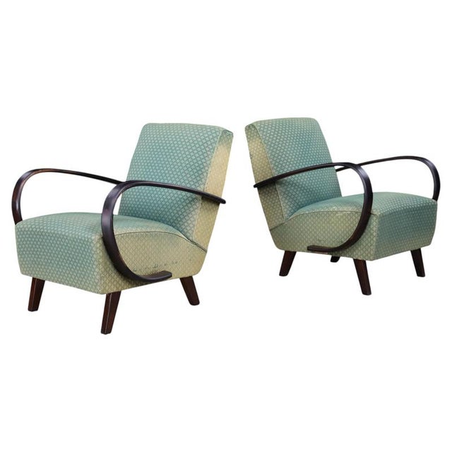 Sculptural Bentwood Lounge Armchairs by Jindřich Halabala, Czechoslovakia, 1940s, Set of 2 For Sale - Image 17 of 17