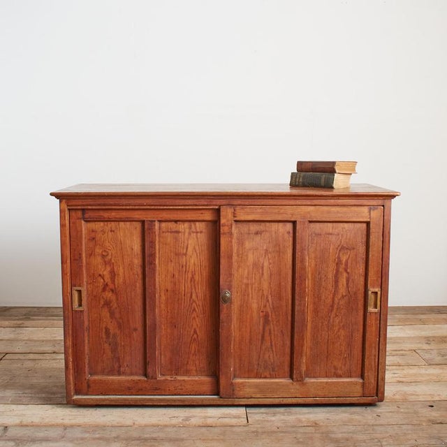 Brown Pine School Cupboard, 1940s For Sale - Image 8 of 15