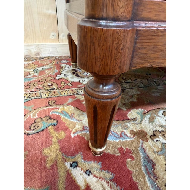 Louis XVI Style Low Sideboard in Mahogany and Carrara Marble For Sale - Image 9 of 12
