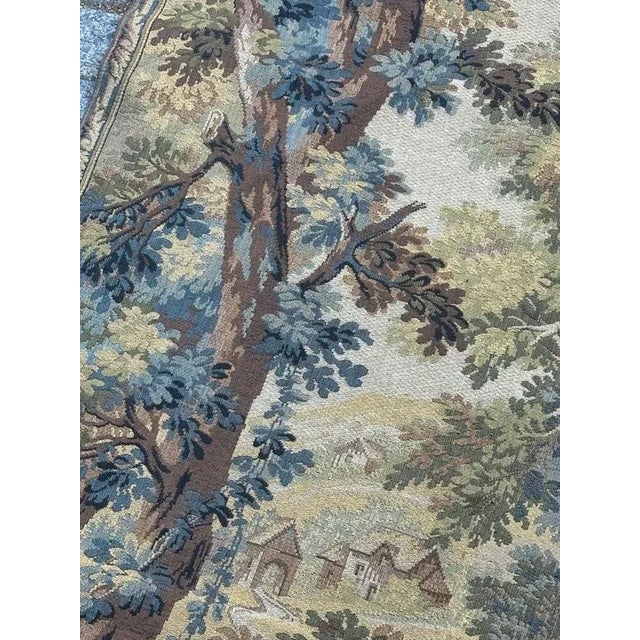 Vintage French Aubusson Style Jacquard Hunting with Hounds Tapestry, 1970s For Sale - Image 13 of 18