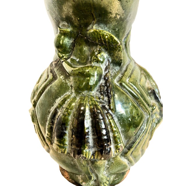 Vintage Oaxacan Glazed Pottery Pitcher With Maize and a Woman For Sale - Image 4 of 18