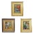 Three Vintage Behind Glass Paintings With Biedermeier Scenes For Sale