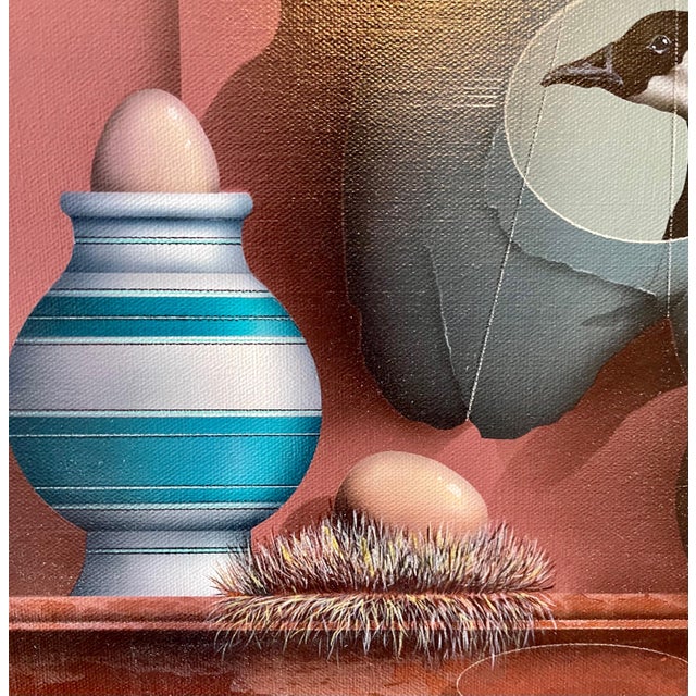 James Carter, Trompe L'oeil Airbrush Painting on Canvas Duck Decoy Fishing Lure James Carter, 1986 For Sale In Miami - Image 6 of 9
