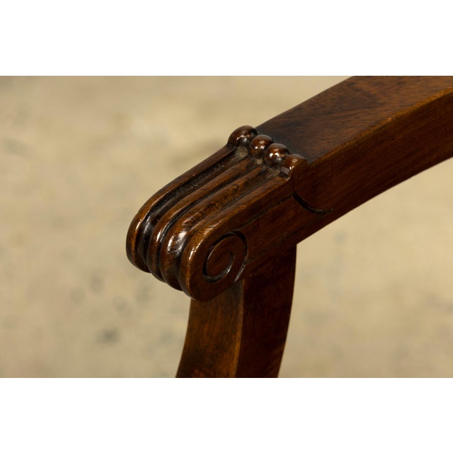 Late 19th Century French Empire Style Mahogany Barrel Back Desk Chair For Sale - Image 9 of 18
