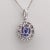 2.1cts Tanzanite Pendant With Natural Diamonds Halo: 14k Dual Gold, Oval 9x7mm For Sale In Columbus - Image 6 of 6