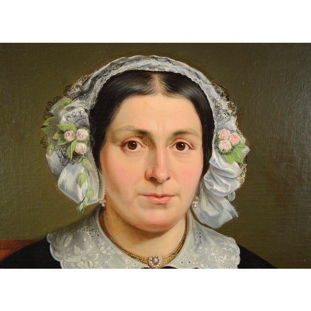 Mid 19th Century Portrait of Gerardina Van Osch by Dutch Artist Johan Hendrik Neuman For Sale - Image 5 of 8