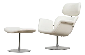 Pierre Paulin for Artifort Big Tulip Chair in White Leather