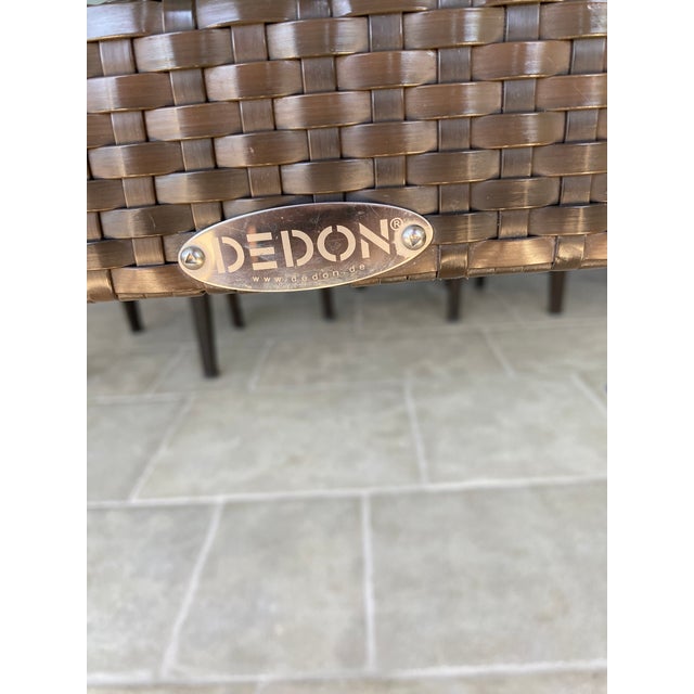 Dedon Extra Long Outdoor Dining Table with Glass and Chocolate Brown Woven Fibers Chairish